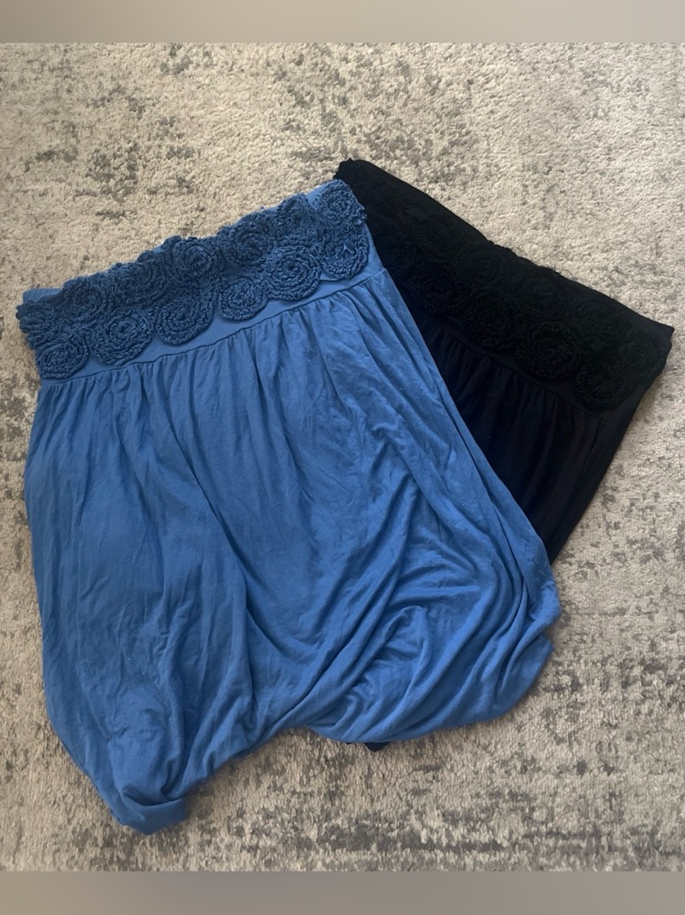 Blue & Black Strapless Dresses